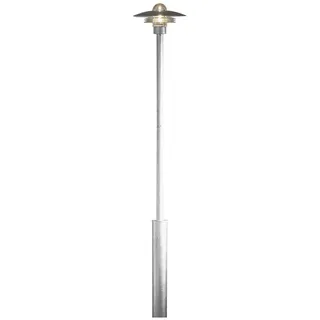 Konstsmide Außenstandleuchte Glas, Metall, Stahl 40 cm x 40 cm x 225,0 cm 1xE27 silber