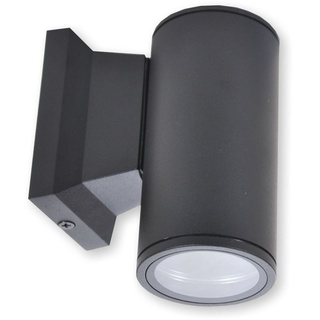 Aigostar LED Außen-Wandleuchte Fassadenleuchte schwarz rund einseitig, für 1x GU10 Leuchtmittel