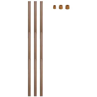 Lauschaer Glas Gartenstecker Rosenkugelstab Gartenkugelstab mit Korkaufsatz, für Rosenkugeln naturbelassenes Holz