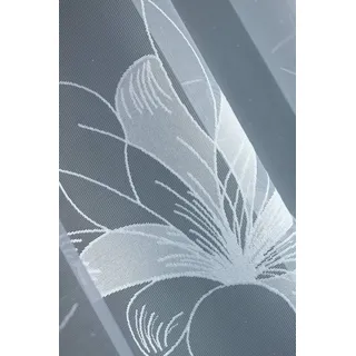 HAFT Gardine Store mit Blumen Muster 300 cm Breit, Kräuselband 160 cm