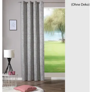Ösenschal Damir (235x140 cm), Grau, Blickdicht, Silber, Gardine, Ösenvorhang