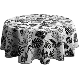 Le linge de Jules Tischdecke, schmutzabweisend, Alba, rund, 160 cm, Blumenmuster