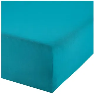 Erwin Müller Spannbettlaken Boxspringbett-Spannbettlaken "Freising", Jersey, Gummizug: Rundumgummi, (1 Stück), Elasthan-Jersey-Stretch Uni grün 180-200 cm x 200-220 cm