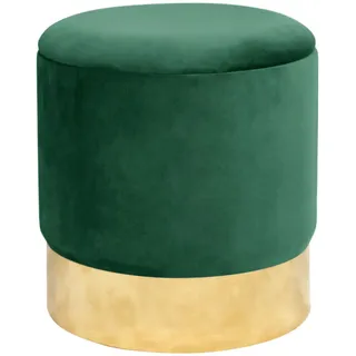 Milord Sitzhocker GOLDEN Velours 39 x 40 x 39 cm Flasche Grün