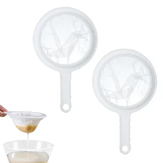 2 Stück Feines Sieb,SiebFein,Haarsieb Küche,SiebKunststoffsiebFür Kefir Filter,Extra Fein Nylonmaschen Feines Sieb,Küchensieb Mit Rutschfesten Griffen,Für Filtern Von Joghurt,Milchsäurewein,Honig