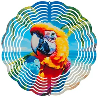 Ladreas Windspiel Edelstahl 3D Windspiel Windspinner 20cm Papagei 4 WI191 bunt