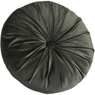 DOTBUY-SHOP Rund Sitzkissen, Samt Retro Sitzkissen Widerstandsfähige & Robuste Stuhlkissen Kinder Komfortabel Sitzpolster für Garten, Büro (35X35cm,Grau Grün)