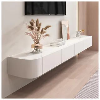 KSYGINXD 160cm TV Schrank, TV Lowboard Mit 2 Schubladen, 1 Klappe,TV Board Hängend, Fernsehschrank Für Das Wohnzimmer, Massivholz, Komplett Montiert