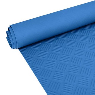 Gummimatte Premium Bodenmatte Bodenbelag TPE Riffelblech blau Breite 100 cm Länge 130 cm