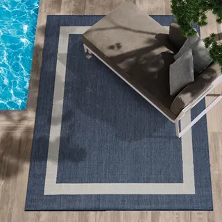 HGTRH Terrassen Teppich Outdoor Wetterfest, Teppiche für DraussennäSse und HitzebestäNdig, Balkon Teppich Wasserfest Outdoor mit Rutschfestem Boden F 120 * 180cm