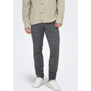 Only & Sons ONSMARK Slim Check Chinos Schwarz 29 34