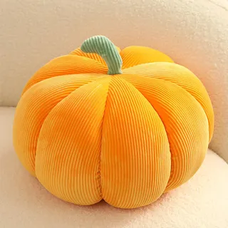 3D Plüsch Kürbis Kissen, Weiches Halloween Kürbiskissen Deko für Sofa, Kürbisform Dekokissen, Couch & Schlafzimmer, Deko Zierkissen, Herbst Deko Pumpkin Pillow für Wohnzimmer (1, Orange, 35cm × 35cm)