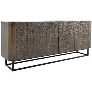 riess-ambiente Sideboard CROCO 180cm braun / schwarz (Einzelartikel, 1 St), Massivholz · Metall · Design-Kommode · 3D Schnitzereien · Wohnzimmer braun
