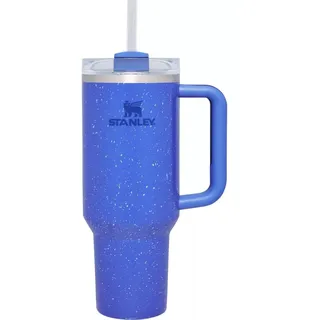Stanley Quencher H2.0 FlowState vakuumisolierter Edelstahlbecher mit Deckel und Strohhalm, für Wasser, Eistee oder Kaffee, Smoothie und mehr, 1,2 l, Deep Iris Speckle