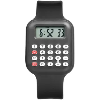 JewelryWe Kinder Armbanduhr Digitaluhr mit Rechner: Schwarz Rechteckig Digital Elektronische Uhr Kinderuhr Rechneruhr mit Kalkulator, Datum und Uhrzeit - Geschenke für Jungen Mädchen Teenager