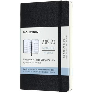 MOLESKINE Terminkalender Moleskine Monats Notizkalender, Taschenkalender, 18 Monate, 2019/20...