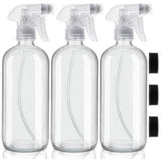 Belle Vous Sprühflasche Refillable Glass Spray Bottles (3-Pack) - 500ml Set, (1-tlg), Glass Spray Bottles (3 pcs) - 500ml Set weiß
