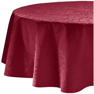 Erwin Müller Tischdecke Outdoor-Tischdecke "Terrassa", abwaschbar Blatt rot rund | 160 cm x 160 cm