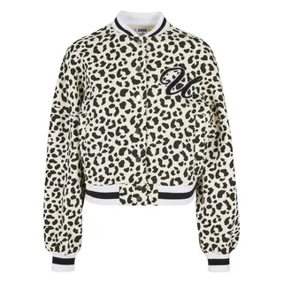 URBAN CLASSICS Sweatjacke Urban Classics Damen Ladies AOP Oversized College Sweat Jacket (1-tlg) weiß XL (44)