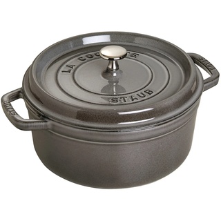 STAUB Gusseisen Bräter/Cocotte, Rund 24 cm, 3,8 L, Graphitgrau