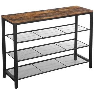 VASAGLE Schuhregal 100 x 30 x 72 cm braun, schwarz