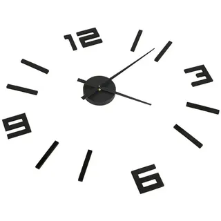 tinkaro Uhr XXL-BETSY Ethylen-Vinylacetat 3D-Wanduhr Schwarz schwarz