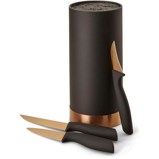 Echtwerk Messerblock, Schwarz, Bronze, Kunststoff, 4-teilig, 22 cm, ohne Schlitze, Kochen, Küchenmesser, Messersets