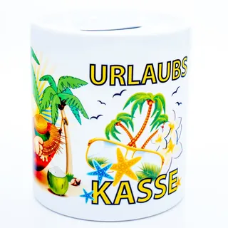 Urlaubskasse Spardose Reisen Reisespardosen Sparschwein Urlaub Reisekasse Geldgeschenk Urlaubsspardose für Erwachsene Mann Frau Travel Sparbüchse lustig Weltreise Deko Palmen Gelddose Taschengeld