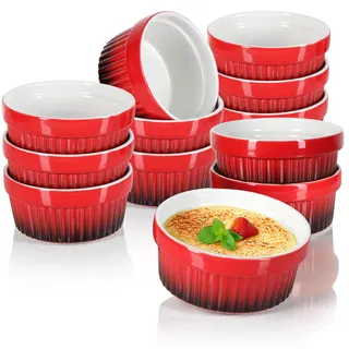 12x Ragout Fin Schale - Förmchen in rot - Creme Brulee Schälchen - Ofenfest