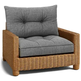 Amazinggirl Sitzkissen Polster für Gartenmöbel - Lounge Kissen Outdoor grau Sitzpolster: 60x60 cm
