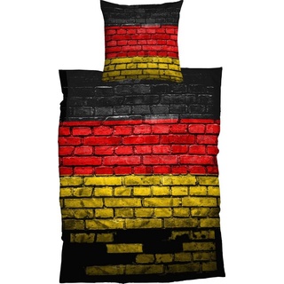 Bettwäsche German Flag, CASATEX, Renforcé, 2 teilig, mit Deutschland-Flagge bedruckt goldfarben|rot|schwarz 1 St. x 135 cm x 200 cm