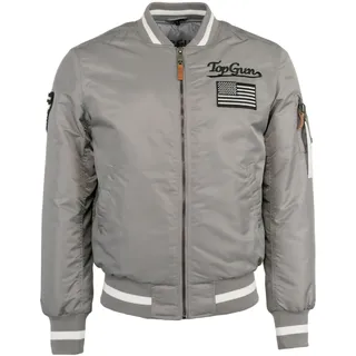 Pilotenjacke TOP GUN "TG20212518", Herren, Gr. 50M, grau, Obermaterial: 100% Nylon. Strick: 100% Polyester. Lining: 100% Polyester, Jacken