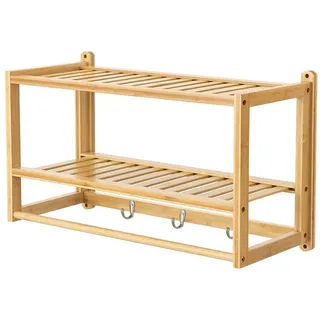 [en.casa] Hängeregal Thyborøn 2 Ablagen 60 x 20 x 180 cm Beige