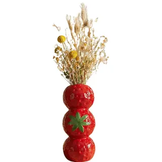 Atmosphera Blumenvase Fruity - Erdbeere - rot - 9 x 20 cm