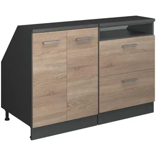 Vicco Unterschrank R-Line 120 x 60 x 83,8 cm Braun