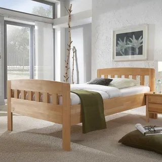 Bett mit Komforthöhe Kernbuche massiv
