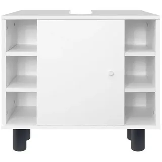 ML-Design Waschbeckenunterschrank Weiß 60x54x32 cm, Unterschrank aus MDF-Holz,