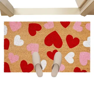 Generisch Valentinstag Türvorleger, rutschfeste Fußmatte Mit Herzmuster, Valentinstag Badvorleger, Für Terrasse Küche Zuhause Innenbereich Feiertage Hochzeiten Partys