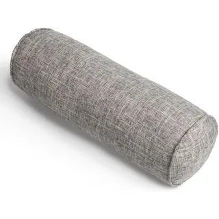 Easnea Rundhalskissen, Leinen, Nackenrolle, langes Lendenkissen, Armstützkissen, Nackenschmerzlinderung, Zylinder-Kissen mit abnehmbarem Bezug für Schlafen/Stuhl/Auto/Sofa, Grau, 15 x 40 cm