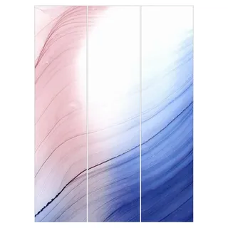Bilderdepot24 Schiebegardine Flächenvorhang blickdicht Melierter Farbtanz Blau Rosa (3 St), halbtransparent, Wohnzimmer große Flächengardine lichtdurchlässig für Klemm-System blau 180 cm x 250 cm