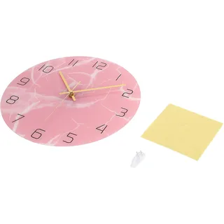 Moderne Rosa Acryl-wanduhr Mit Uv-druck Für Wohnzimmer Und Schlafzimmer
