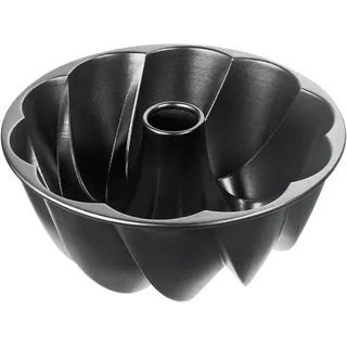 Original Kaiser Inspiration Design-Gugelhupfform 25 cm, Kuchenform mit geschwungener Oberflächenstruktur, Aluminiumguss, antihaftbeschichtet, schwarz, 25.5 x 25.5 x 11.5 cm