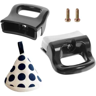 HSUYUN 2 Stück Topfgriff Griff Set, Kurz Topf Seitengriff Ersatzteil, Schwarz Topfgriff-Ersatz, Ersetzt Alte Topflappen, mit Schrauben und Verbrühschutzzubehör, für Schnellkochtöpfe, Suppentöpfe