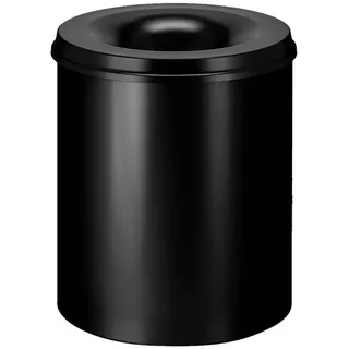 PROREGAL Selbstlöschender Papierkorb & Abfallsammler aus Metall | 80 Liter, HxØ 54x47cm | Schwarz