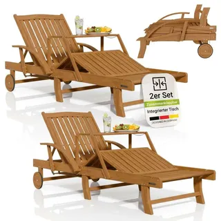 Juskys Sonnenliege SunScape 196 x 72,5 x 30 cm natur 2 St.