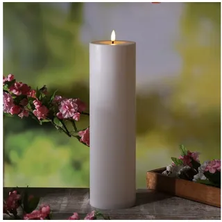 MARELIDA LED-Kerze XXL LED Kerze für Außen flackernd H: 35cm D: 10cm outdoor Timer weiß (1-tlg) weiß