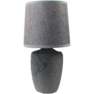 Tischlampe aus Keramik Beton-Optik Grau kleine Nachttischlampe Beistelllampe