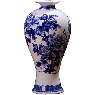 RTYHN Vintage Porzellan-Vase,Blau und Weiß Porzellanvase,Dekorative Vase für Blumen,China Ming-Stil