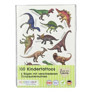 Papierdrachen Kindertattoos Dinosaurier (100St)