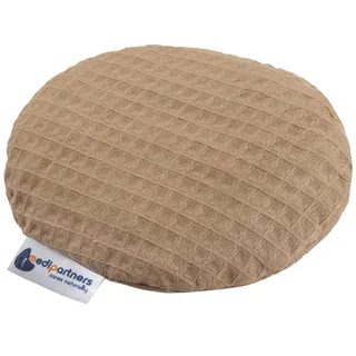 Medi Partners Kirschkernkissen 180g rund 15cm Wärmekissen 100% Baumwolle Öko Natur Braun Waffel